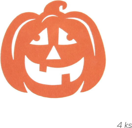 Σετ 4 σουβέρ με αποκριάτικο (Halloween) μοτίβο κολοκύθας