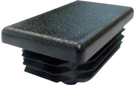 Ορθογώνια τάπα 60 × 40 mm από LDPE, μαύρη (10 τεμ.)