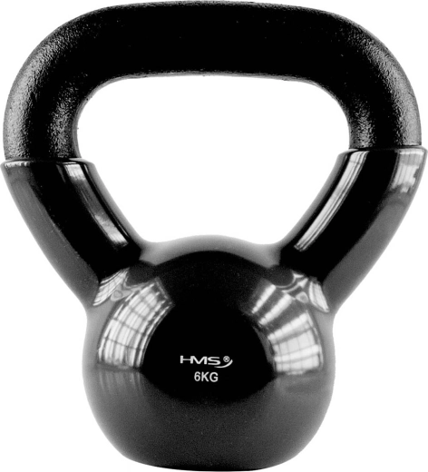 Kettlebell HMS 6 kg με βινυλική επίστρωση, μαύρο