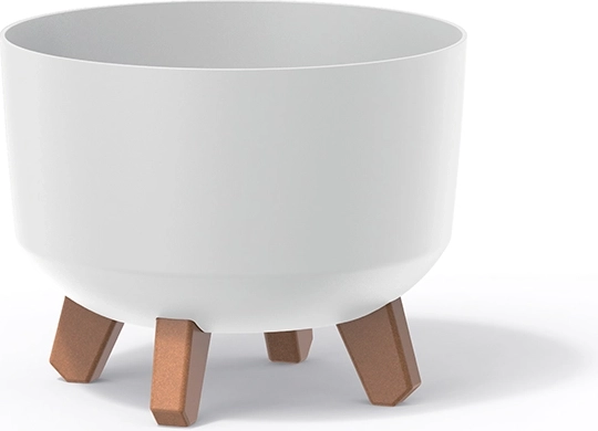 Λευκή πλαστική γλάστρα με ποδαράκια Gracia Standard 24 cm
