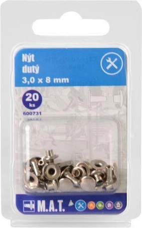 Κοίλο πριτσίνι 3 × 8 mm (20 τεμ.)