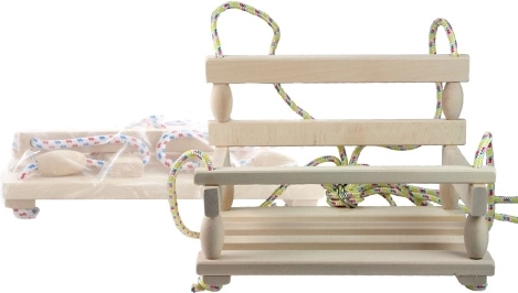 Ξύλινη κούνια για παιδιά και ενήλικες, φυσικό ξύλο 40 × 30 cm