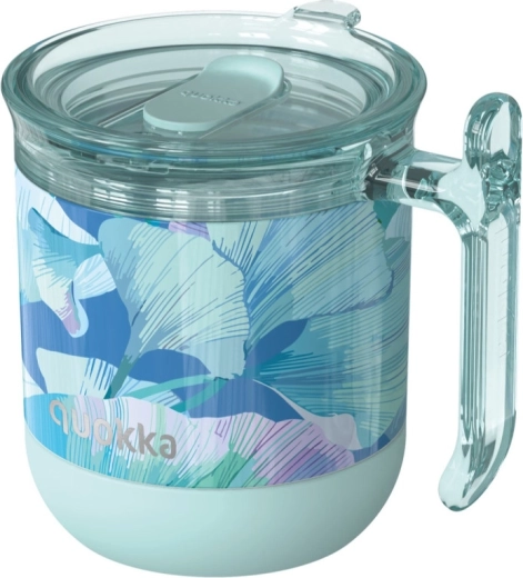 Ανοξείδωτη κούπα θερμός Quokka Wave ginkgo leaves τιρκουάζ 260 ml
