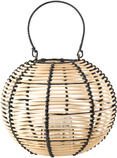 Ξύλινο φανάρι 29 × 24 cm σε φυσικό και μαύρο χρώμα
