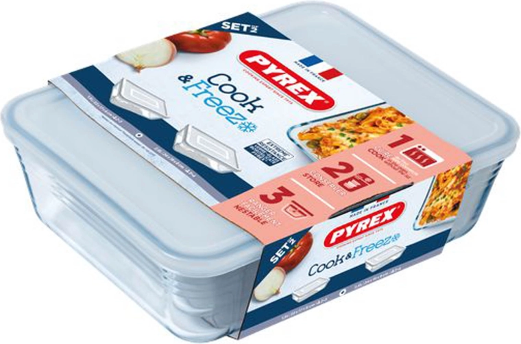 Σετ γυάλινων δοχείων PYREX 1,5 l και 2,6 l