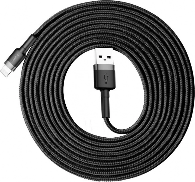 Baseus Cafule USB–Lightning καλώδιο 3 m, 2 A, μαύρο/γκρι