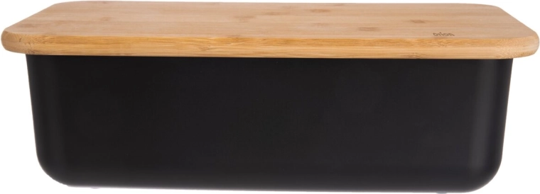 Ψωμιέρα Black με καπάκι από μπαμπού 40 × 23 × 13 cm