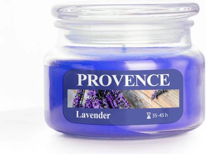 Αρωματικό κερί σε γυάλινο δοχείο Provence λεβάντα 45 ώρες