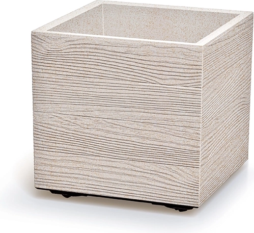 Γλάστρα Madera Square Eco Wood 38,5 cm – λευκή
