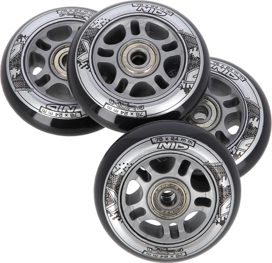 Σετ τροχών για inline πατίνια 76 × 24 mm με ρουλεμάν ABEC 9 NILS EXTREME