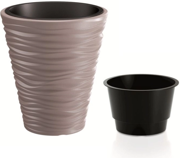 Γλάστρα Sand με ένθετο 38,8 cm mocca