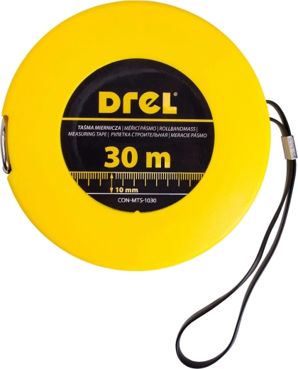 Ατσάλινη μετροταινία 30 m × 10 mm Drel