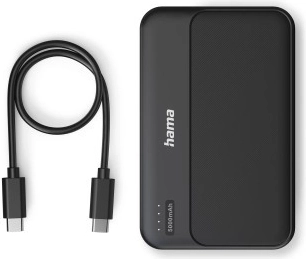 Hama powerbank 5000 mAh, 2× USB-A, ανθρακί