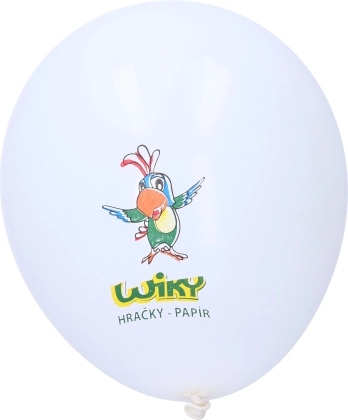 Λευκό φουσκωτό μπαλόνι με τύπωμα WIKY 30 cm, 100 τεμ.