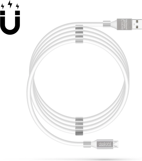 Μαγνητικό καλώδιο δεδομένων MicroUSB 2 A λευκό