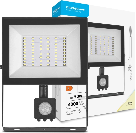 Modee LED προβολέας E-series με αισθητήρα 50 W, 120°, 4000 lm, ουδέτερο λευκό