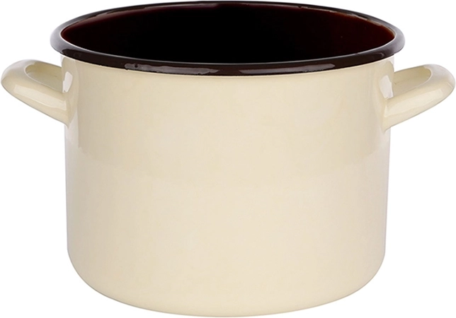 Εμαγιέ κατσαρόλα Silesia 2,2 l 16 cm κρεμ με σκούρο εσωτερικό