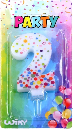 Πάρτι κεράκι αριθμός 2 με πουά