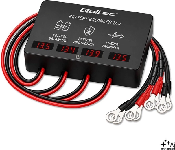 Εξισορροπητής τάσης 48 V για συσσωρευτές 4× 12 V 10 A με οθόνη LED