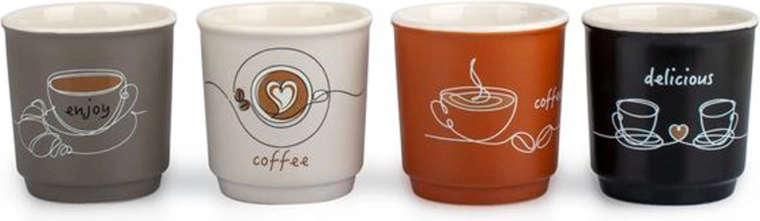 Κεραμικό φλιτζάνι εσπρέσο Coffee 90 ml, 4 σχέδια
