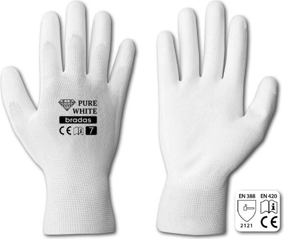 Γάντια εργασίας PURE White PU, μέγεθος 11
