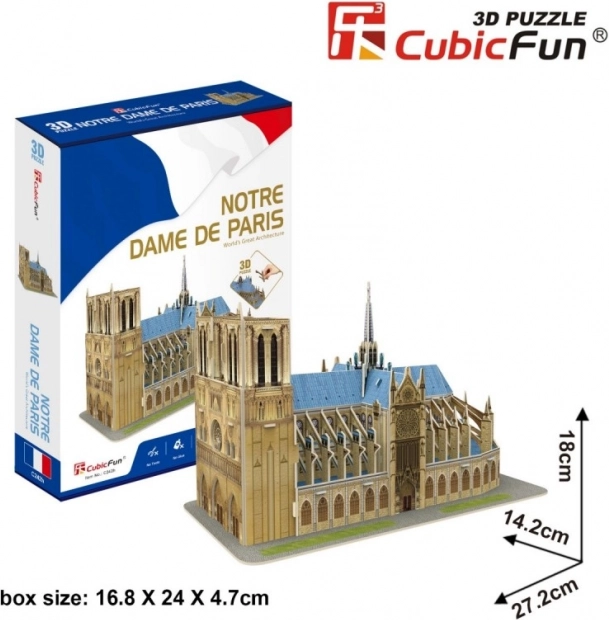 CubicFun 3D παζλ Καθεδρικός Ναός Notre‑Dame – 53 κομμάτια