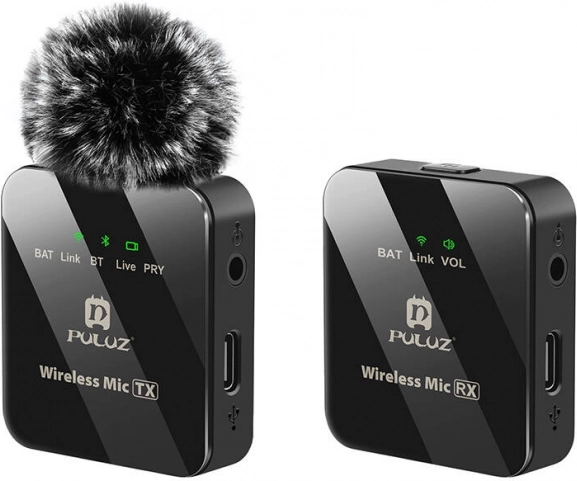 Ασύρματο μικρόφωνο πέτου Puluz 1 TX + 1 RX