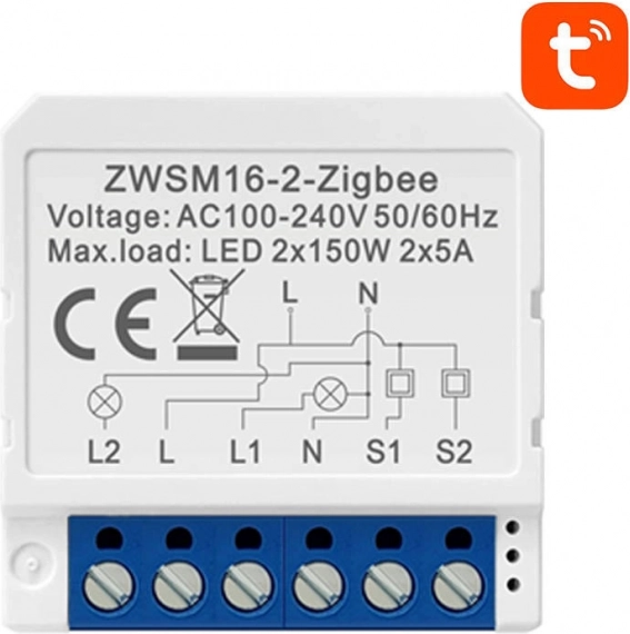 Έξυπνη μονάδα διακόπτη ZigBee Avatto TUYA – Δύο καναλιών
