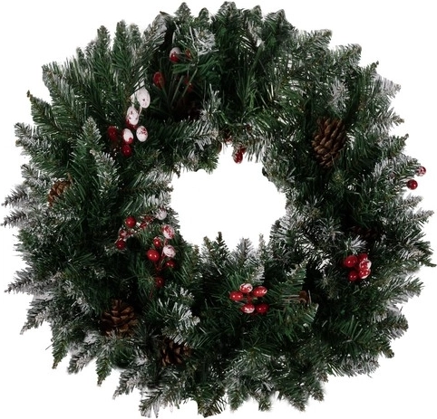 Διακοσμητικό χριστουγεννιάτικο στεφάνι με χιόνι Ruhhy