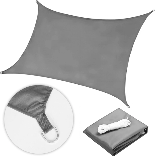 Αδιάβροχο σκίαστρο 5 × 5 m τετράγωνο, γκρι, MultiGarden