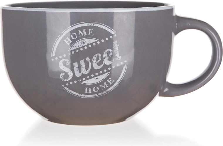 Κεραμική κούπα jumbo Sweet Home 730 ml, γκρι