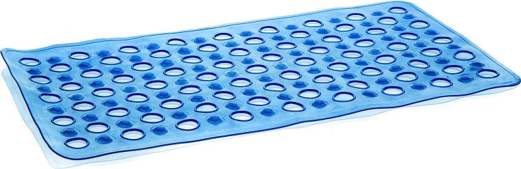 Αντιολισθητικό χαλάκι μπανιέρας Circle 68 × 37 cm διαφανές μπλε