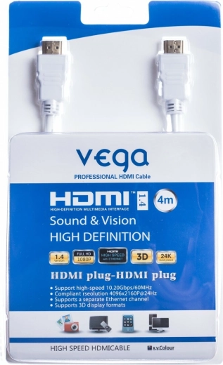 Καλώδιο HDMI 4 m 10,2 Gb/s λευκό VEGA