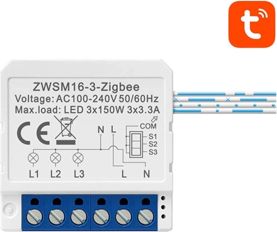 Έξυπνη τρικάναλη μονάδα διακόπτη ZigBee Avatto για φωτισμό TUYA