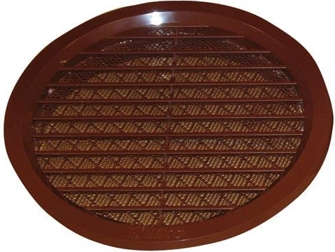 Γρίλια εξαερισμού με σίτα, διάμετρος 125 mm, καφέ