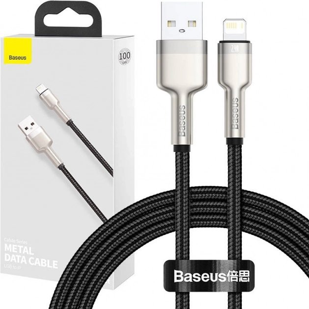 Καλώδιο USB‑A σε Lightning BASEUS Cafule 1 m, 2,4 A – μαύρο