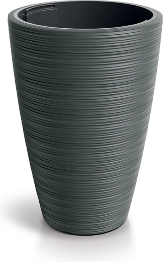 γλάστρα vena round 30 cm, σκούρο γκρι, με εσωτερική γλάστρα