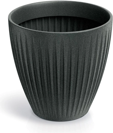 Γλάστρα Latia Round Midl 60 cm – μαύρος γρανίτης