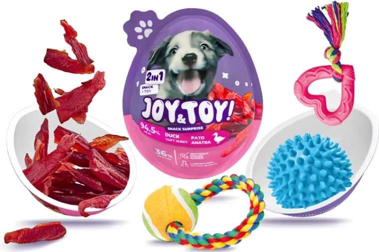 Joy&toy! Αυγουλάκι για σκύλους με έκπληξη – soft jerky πάπιας