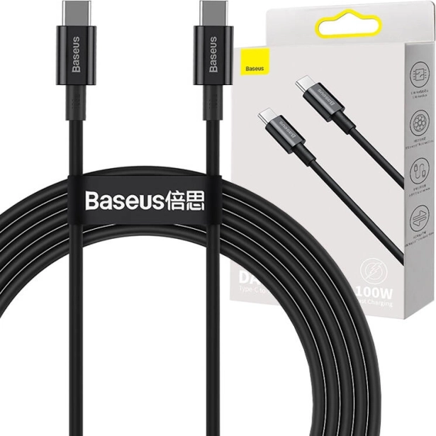 Καλώδιο BASEUS Superior USB‑C σε USB‑C 100 W, 2 m, μαύρο