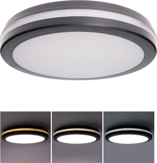Φωτιστικό LED Solight Gari 26 W, 300 mm, IP65, 3 CCT, μαύρο