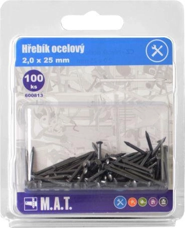 Ατσάλινα καρφιά 25 × 2,0 mm (100 τεμ.)
