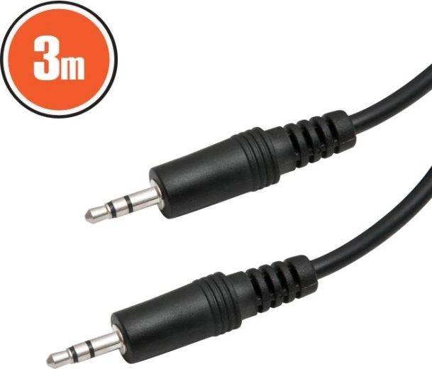 Καλώδιο ήχου jack 3,5 mm – jack 3,5 mm, 3 m, μαύρο
