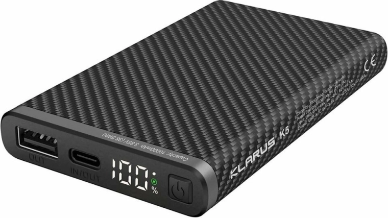 Klarus K5 powerbank 10000 mAh με γρήγορη φόρτιση και οθόνη LED