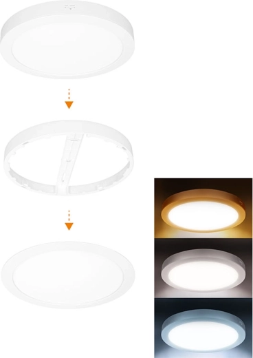 Solight LED μίνι πάνελ για μπάνιο 2σε1 3CCT 24 W IP54 λευκό στρογγυλό