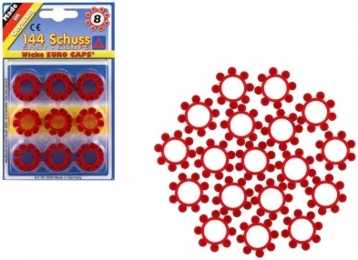 Κάψουλες για παιδικό πιστόλι 8 βολών – στεφανάκια, 144 πυροβολισμοί