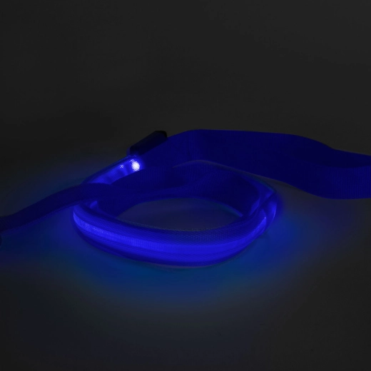 LED λουρί με επαναφορτιζόμενη μπαταρία, 120 × 2,5 cm, μπλε
