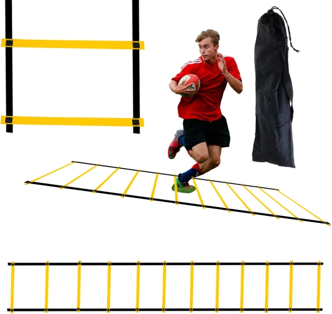 Σκάλα ευκινησίας Agility Pro για προπόνηση 6 m κίτρινη