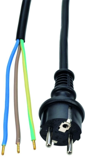 Solight flexo καλώδιο τροφοδοσίας από καουτσούκ 3× 1 mm² μαύρο 2,5 m