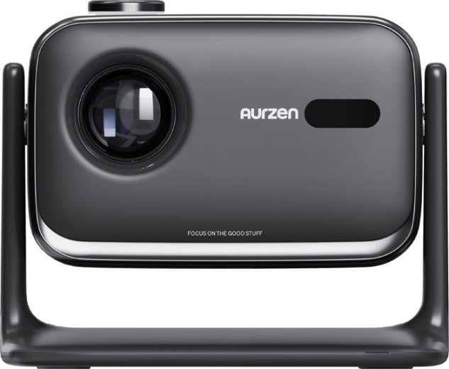 Aurzen Boom Mini μαύρος μίνι προβολέας με Google TV